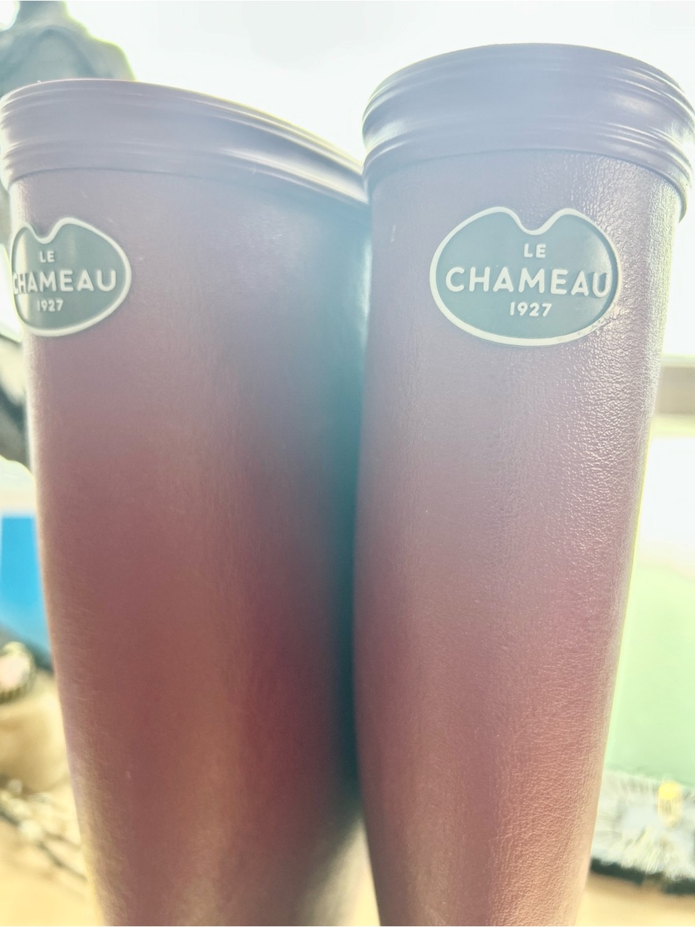 women’s Waterproof Rain Boots in oxblood worn once - Picture 2 of 10